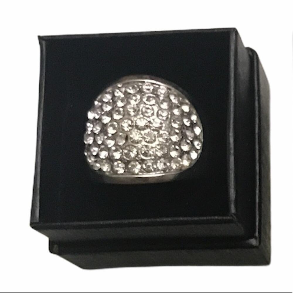 Vintage Stretch Bubble Ring with Rhinestones 7